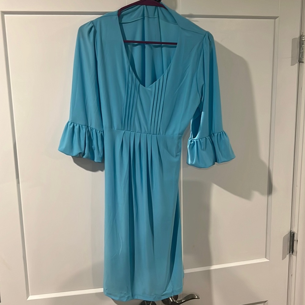 Blue Reborn dress with fluffy sleeves